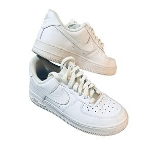 Nike Air Force 1 Sneakers White Size 5 US 35.5 EU Women Tie Causal Teen